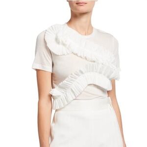UNTTLD- White Serpent Ruffle Shortsleeve Shirt